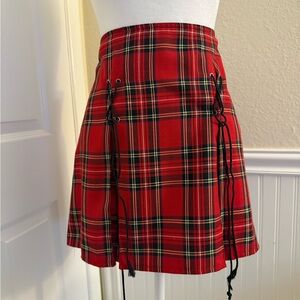 Eye Candy red plaid mini skirt